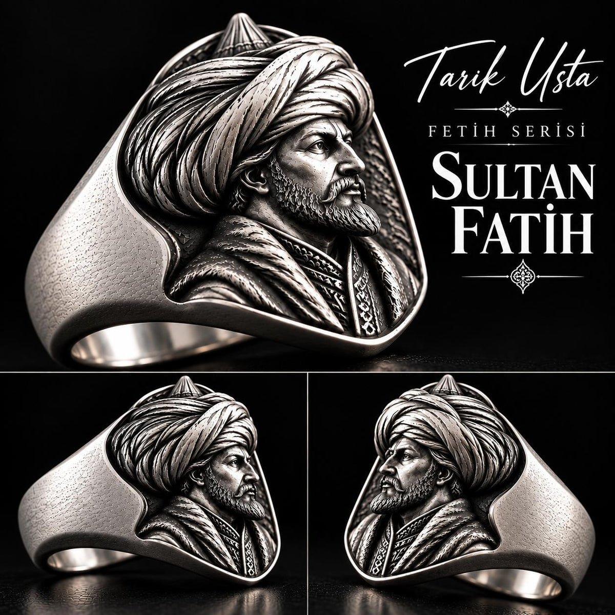 Fatih Sultan Mehmet Yüzüğü | Fetih Serisi Erkek Yüzük