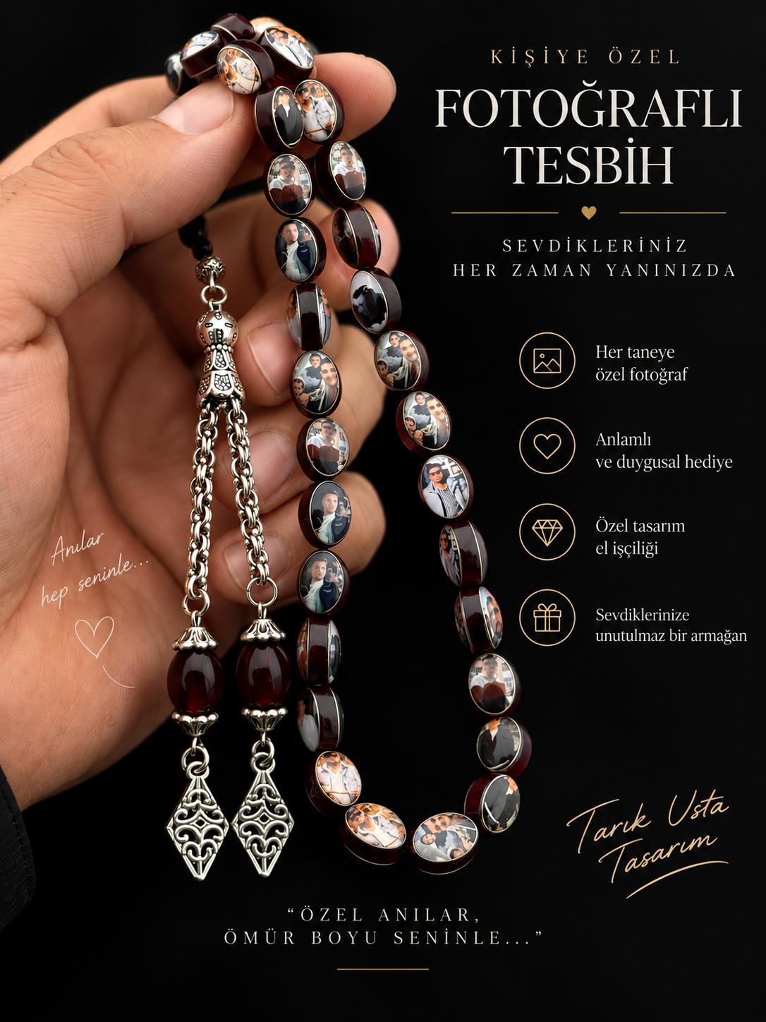 Kişiye Özel Fotoğraflı Tesbih – Kendi Fotoğrafını Yükle Tasarlayalım | Tarık Usta Tasarım