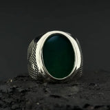 Akik Harfli Taşlı Yüzük