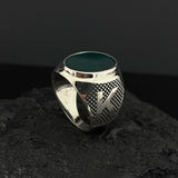 Akik Harfli Taşlı Yüzük