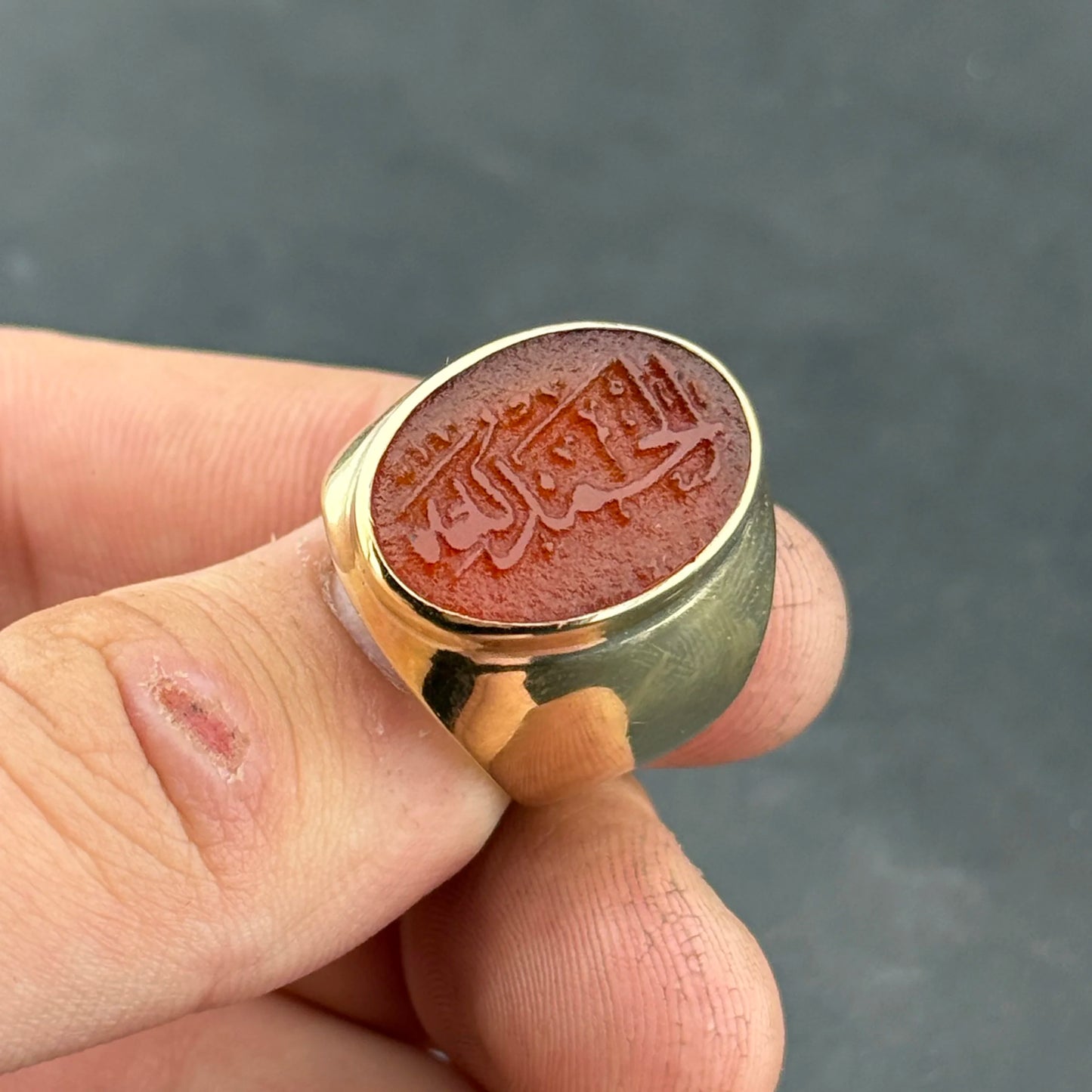 Akik Taş İşlemeli Yüzük