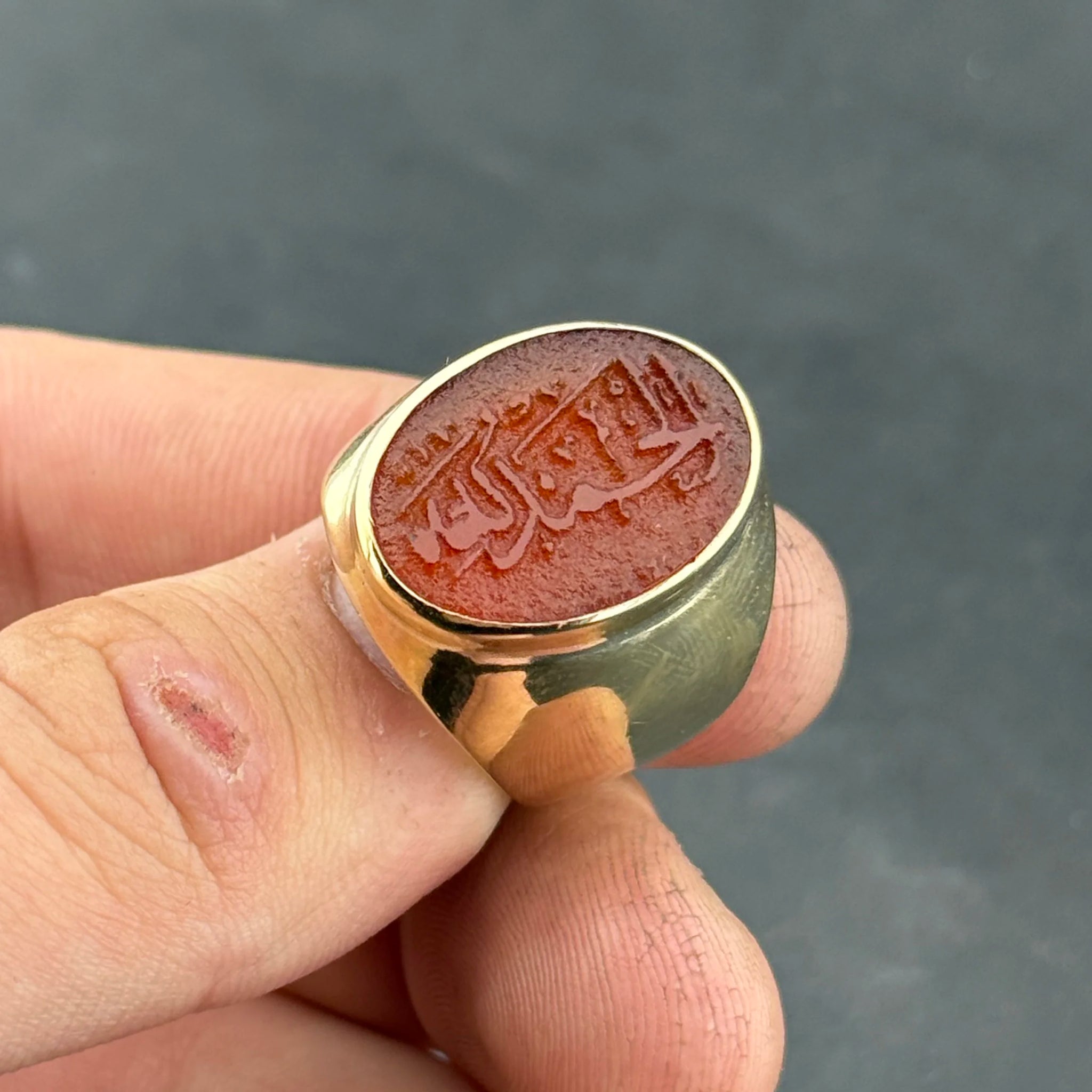 Akik Taş İşlemeli Yüzük