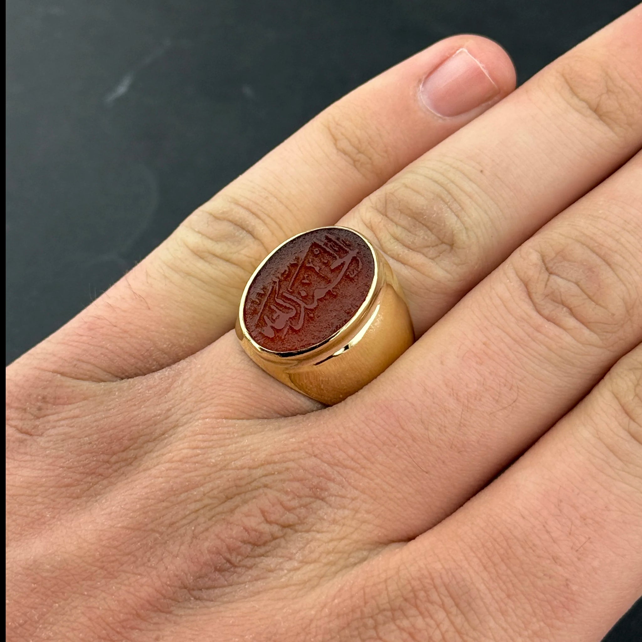 Akik Taş İşlemeli Yüzük