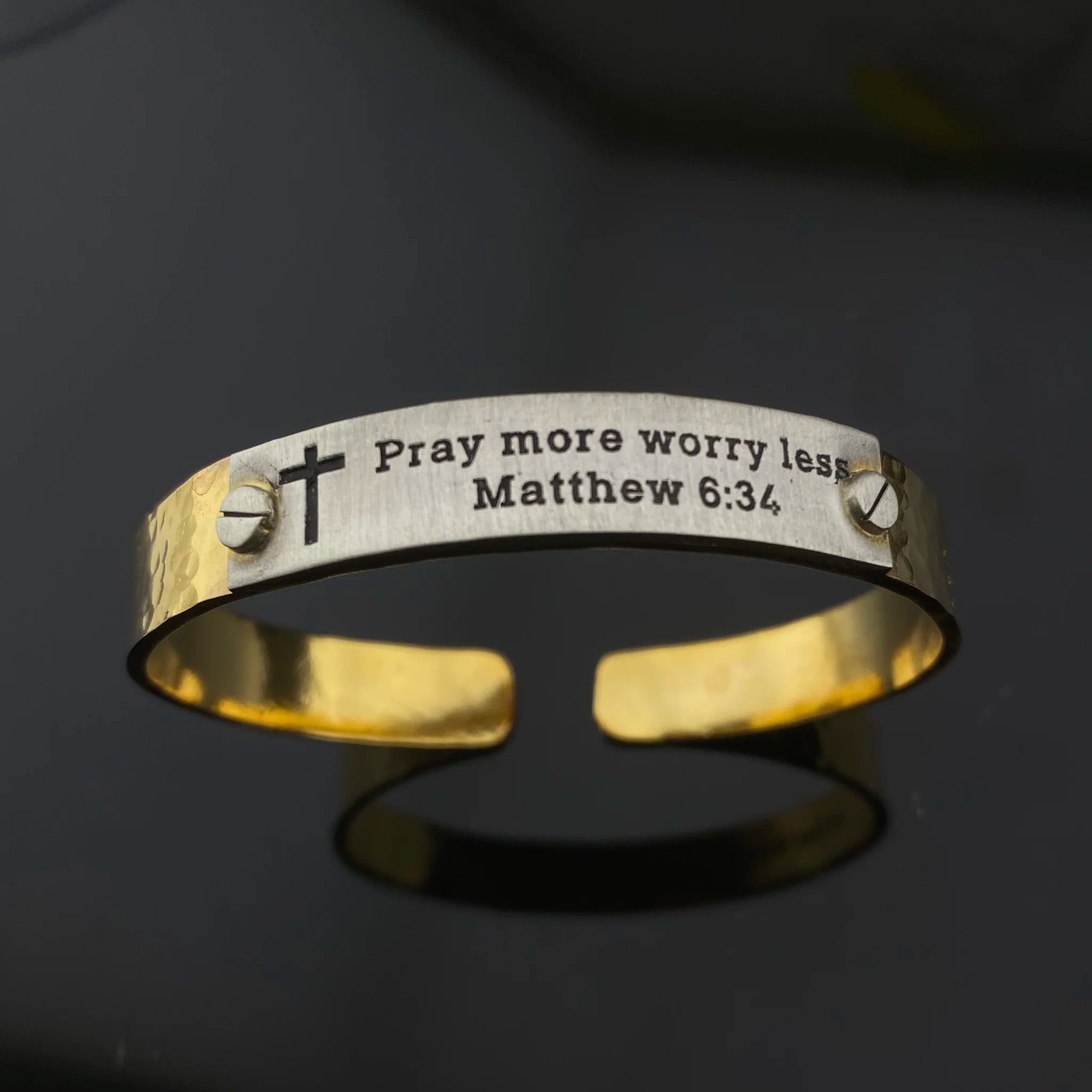 Kişiye Özel Gümüş Plakalı El Yapımı Bakır Bileklik