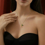 Kişiye Özel Baş Harf & Yuvarlak Taşlı Kolye