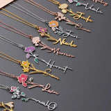 Çiçek Figürlü İsim Kolye – Kişiselleştirilebilir Takı