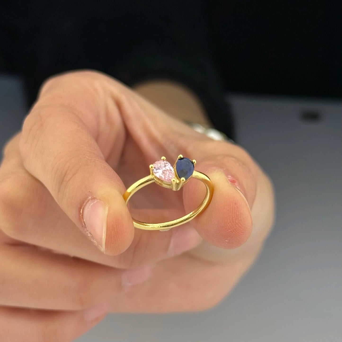 Damla Taş Doğum Yüzüğü | Anne Çocuk Hediye | Eşlere Özel Anlamlı Takı