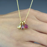 Doğum Taşı Kolye-Damla Kesim Çoklu Taşlı Kolye