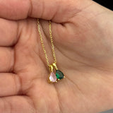 Doğum Taşı Kolye-Damla Kesim Çoklu Taşlı Kolye