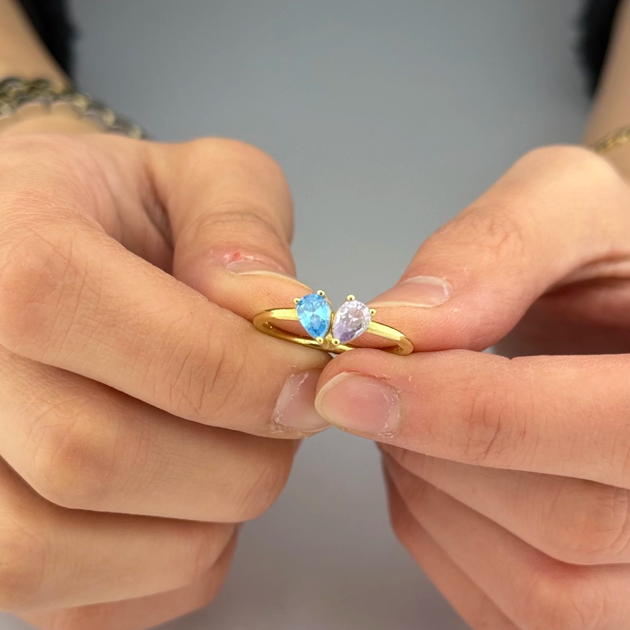 Damla Taş Doğum Yüzüğü | Anne Çocuk Hediye | Eşlere Özel Anlamlı Takı