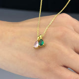 Doğum Taşı Kolye-Damla Kesim Çoklu Taşlı Kolye