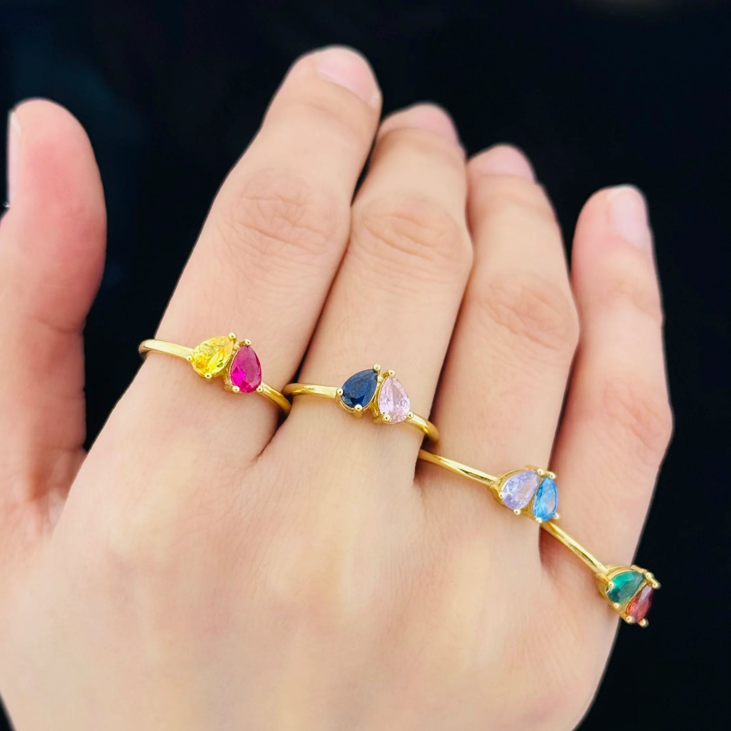 Damla Taş Doğum Yüzüğü | Anne Çocuk Hediye | Eşlere Özel Anlamlı Takı