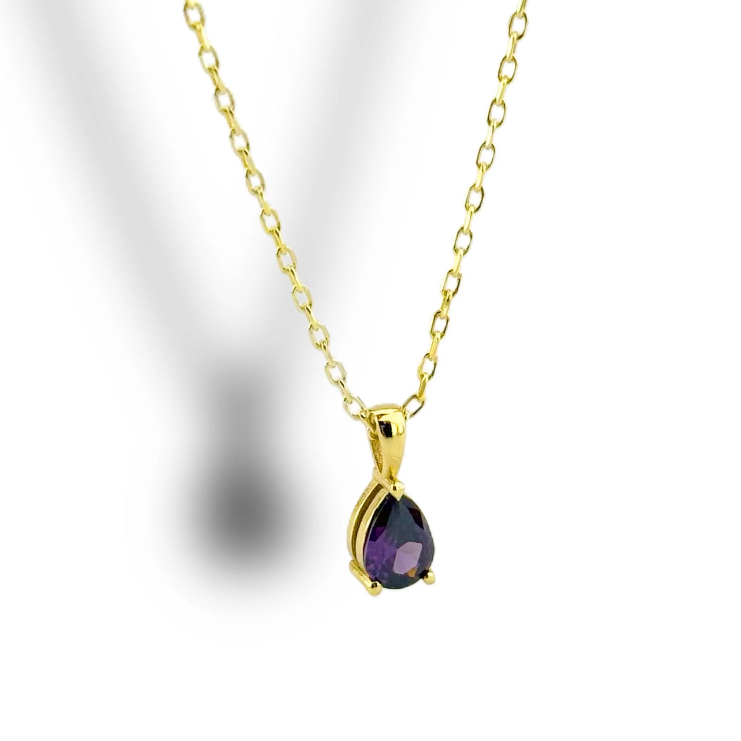 Doğum Taşı Kolye-Damla Kesim Çoklu Taşlı Kolye