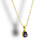 Doğum Taşı Kolye-Damla Kesim Çoklu Taşlı Kolye