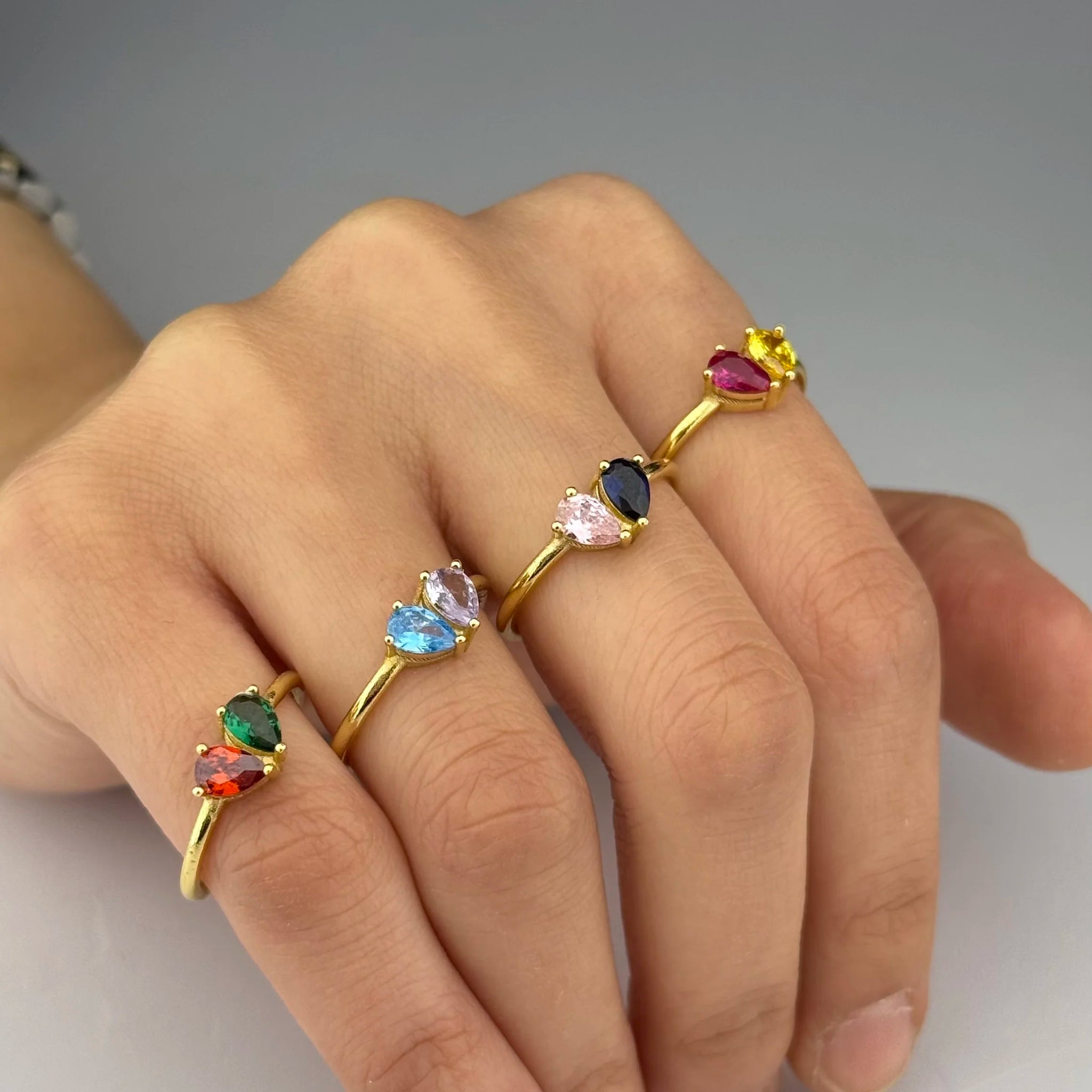 Damla Taş Doğum Yüzüğü | Anne Çocuk Hediye | Eşlere Özel Anlamlı Takı