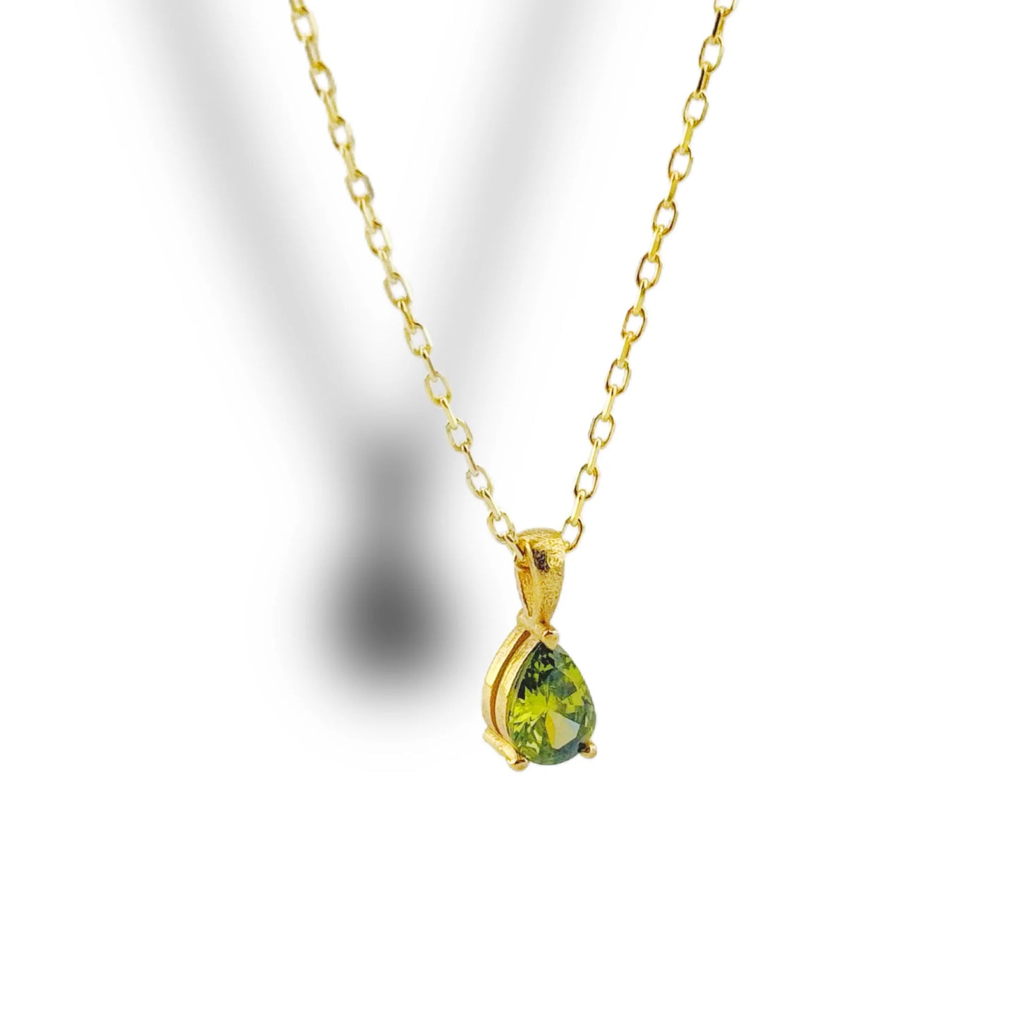 Doğum Taşı Kolye-Damla Kesim Çoklu Taşlı Kolye