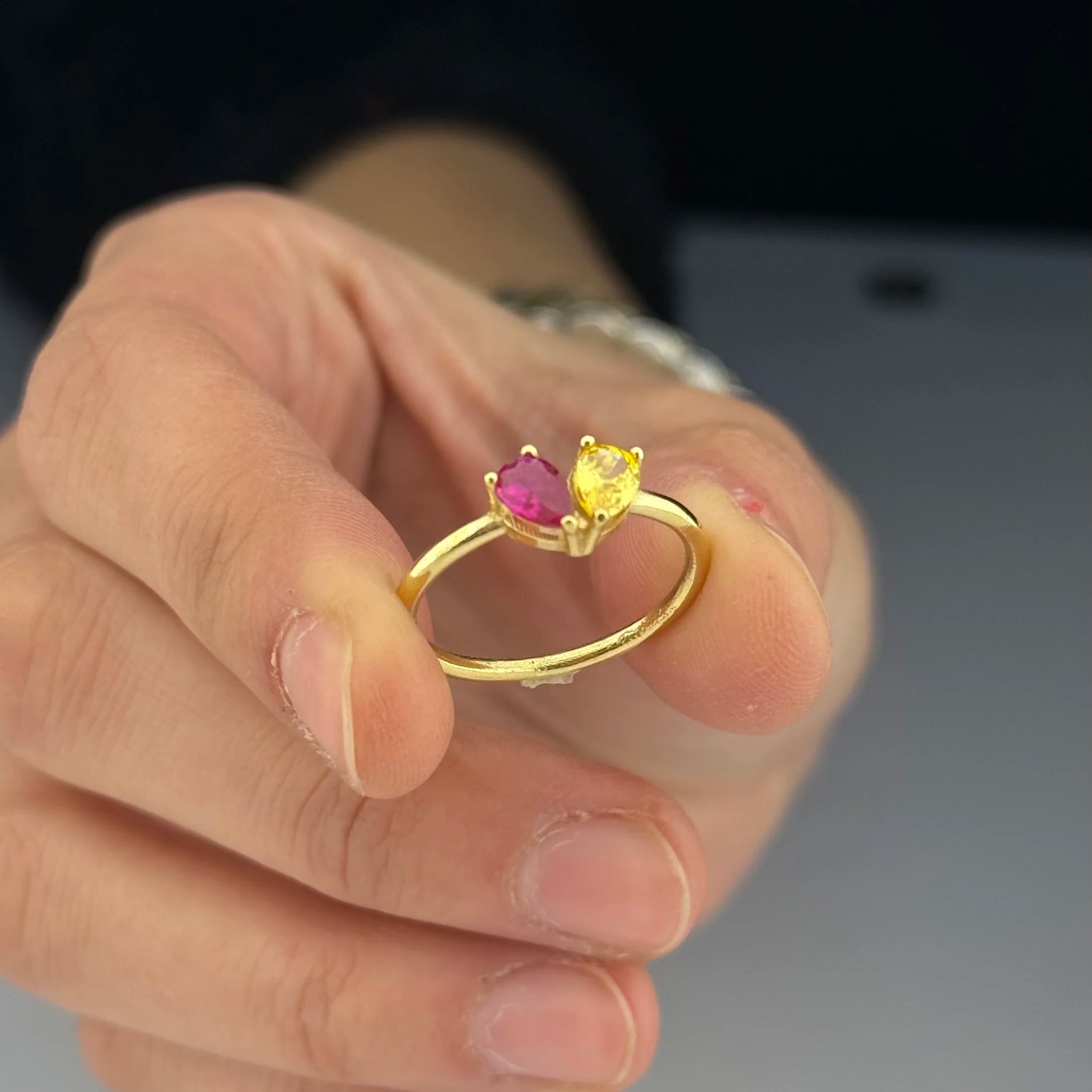 Damla Taş Doğum Yüzüğü | Anne Çocuk Hediye | Eşlere Özel Anlamlı Takı