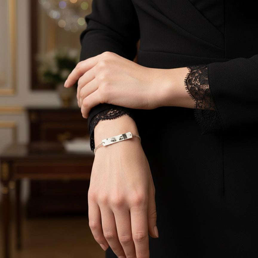 Kişiye Özel Göz Bakış Portre Bileklik | Fotoğraf İşlemeli İsimli Bileklik – Anlamlı Hediye