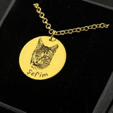 Kişiye Özel Fotoğraf İşlemeli Kedi Kolye | Gümüş Pet Takı