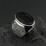 Kelimei tevhid onyx yüzük