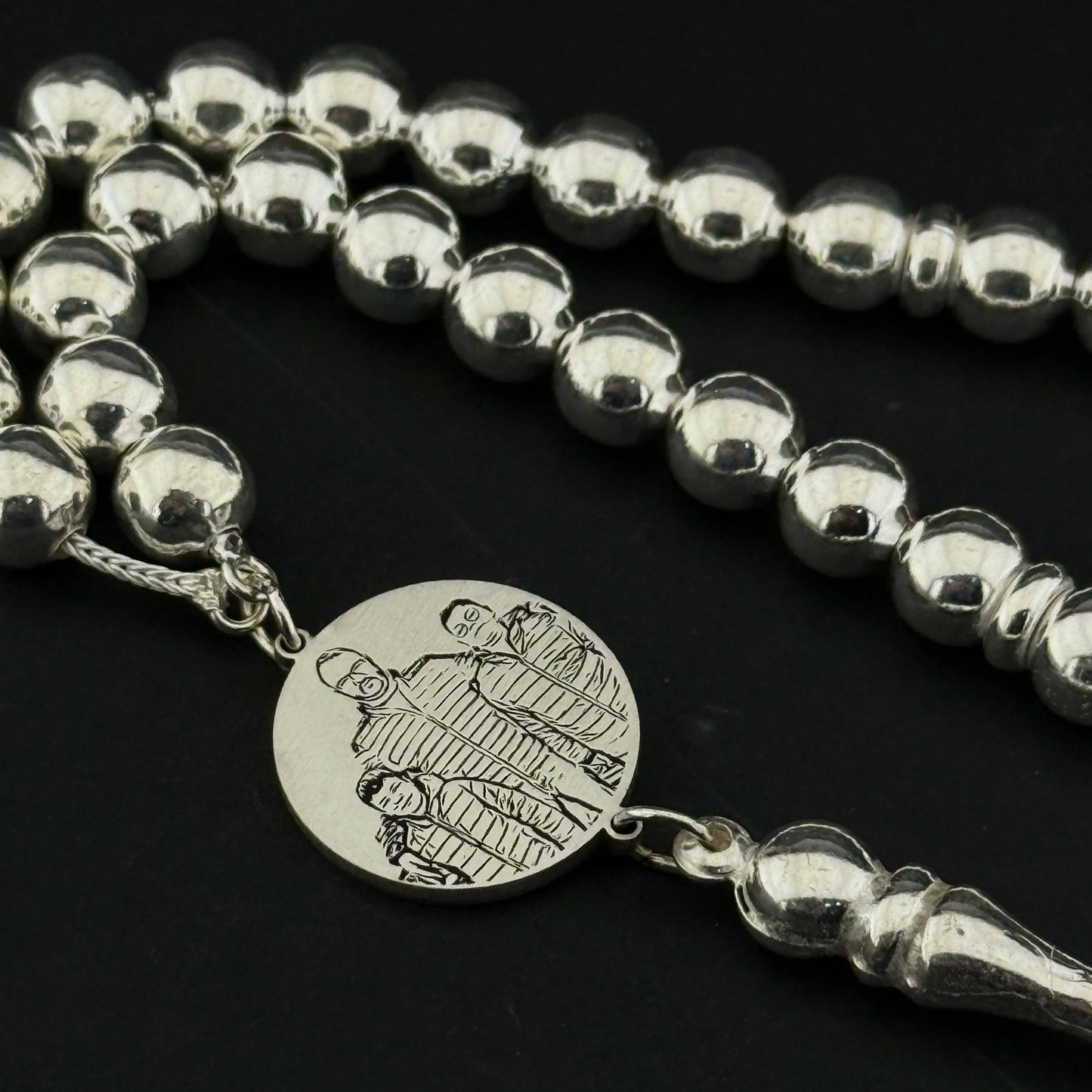 Kişiye Özel Fotoğraflı Gümüş Tesbih