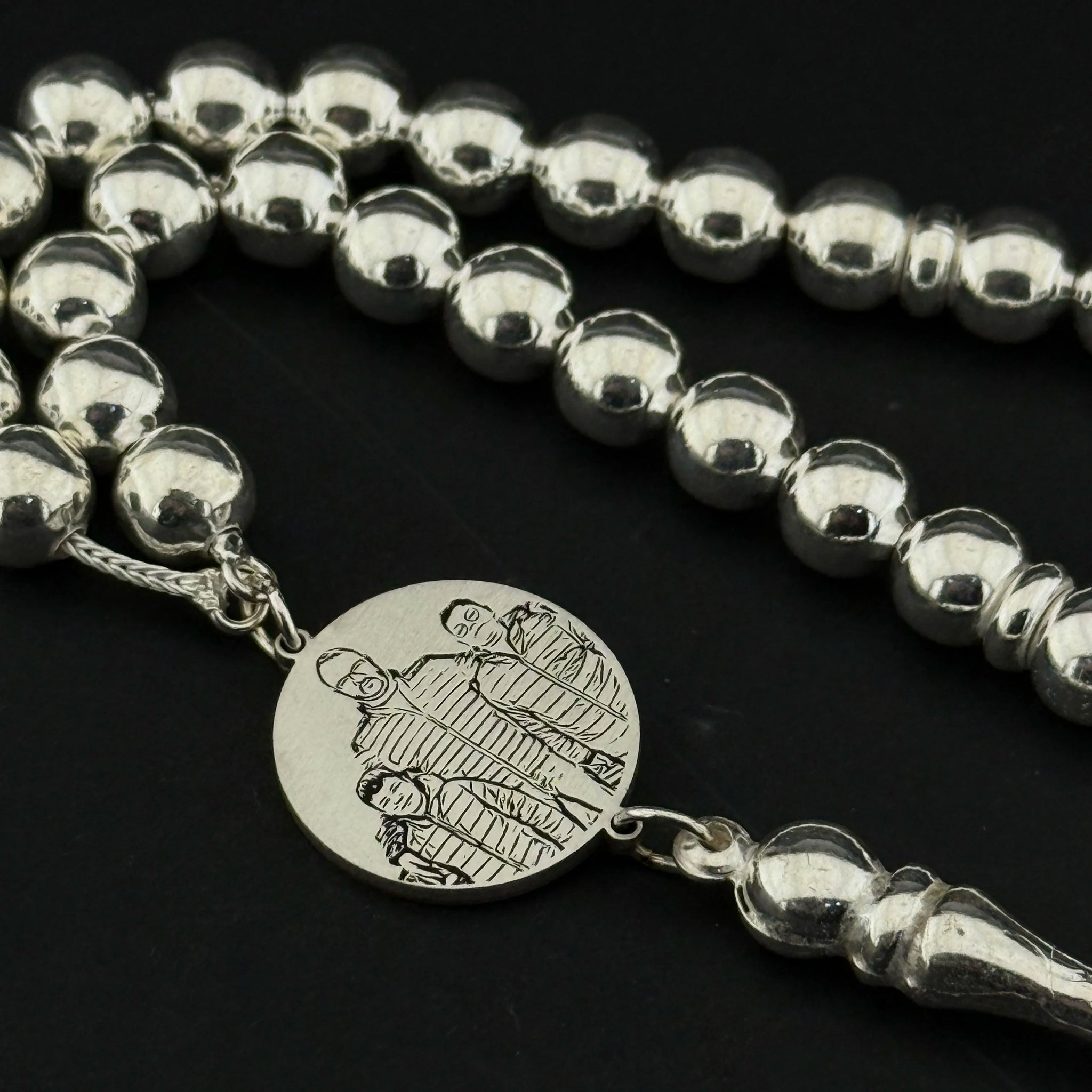 Kişiye Özel Fotoğraflı Gümüş Tesbih