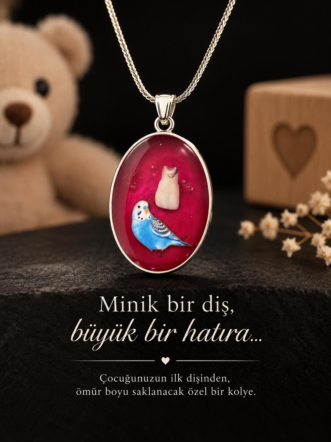 Gerçek Dişten Yapılmış 925 Ayar Gümüş Detaylı Kolye | Tarık Usta